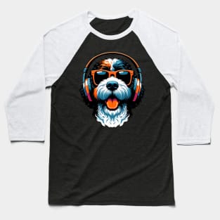 Portuguese Water Dog Smiling DJ Japanese Art Showcase Baseball T-Shirt